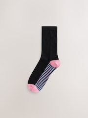Burgundy Red/Cream Stripe - Socken mit Fußbett, 5er-Pack - Bild 3 von 8