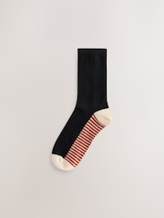 Burgundy Red/Cream Stripe - Socken mit Fußbett, 5er-Pack - Bild 6 von 8