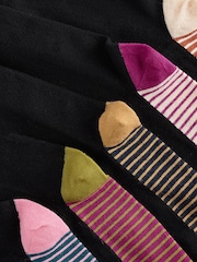 Burgundy Red/Cream Stripe - Socken mit Fußbett, 5er-Pack - Bild 7 von 8