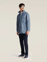 Peckham Rye Blue Hidden Hood Field Jacket - Image 3 of 9