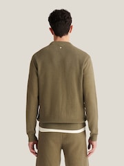 Peckham Rye Green Knitted Bomber Zip Up Jacket - Image 4 of 10