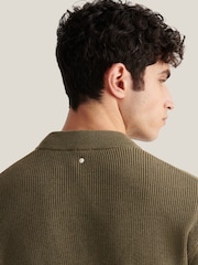 Peckham Rye Green Knitted Bomber Zip Up Jacket - Image 5 of 10