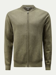 Peckham Rye Green Knitted Bomber Zip Up Jacket - Image 6 of 10