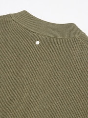 Peckham Rye Green Knitted Bomber Zip Up Jacket - Image 9 of 10