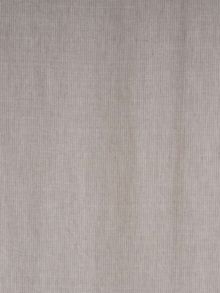 French Connection Natural Eyelet Zaykn Lightweight Unlined Cotton Linen Stripe Curtains - Image 5 of 5