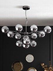 Black Chrome Nero 13 Light Pendant Ceiling Light - Image 2 of 5