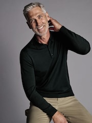 Charles Tyrwhitt Green Pure Merino Polo Neck Jumper - Image 2 of 5