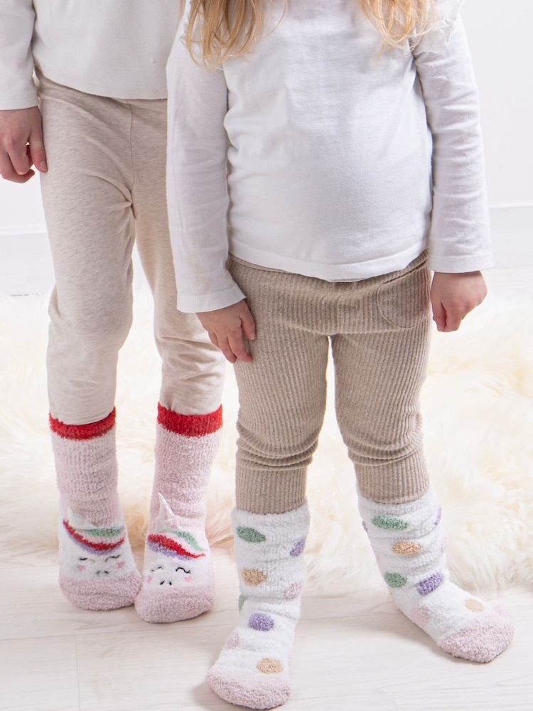 Weiß - Totes Toasties Superweiche Hausschuhsocken, 2er Pack - Bild 1 von 4
