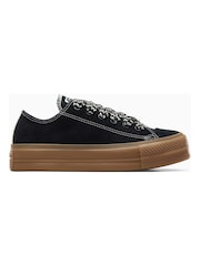 Converse Black/Ecru Chuck Taylor All Star Lift 90s Low Trainers - Image 1 of 9