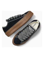 Converse Black/Ecru Chuck Taylor All Star Lift 90s Low Trainers - Image 5 of 9