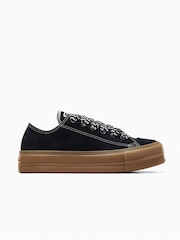 Converse Black/Ecru Chuck Taylor All Star Lift 90s Low Trainers - Image 7 of 9