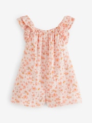 Pink Floral Print 100% Cotton Playsuit (3mths-7yrs) - Image 6 of 7