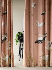 Rockett St George Pink Eyelet Cranes Curtains - Image 2 of 4
