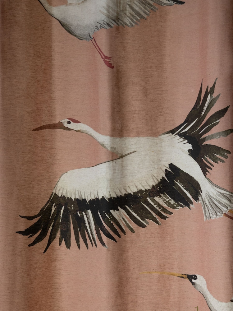 Rockett St George Pink Eyelet Cranes Curtains - Image 4 of 4