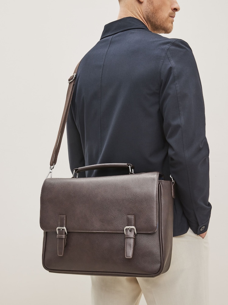 Brown Briefcase Messenger Bag - Image 1 of 8