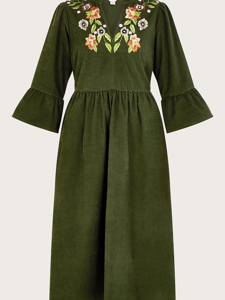 Monsoon Cord-Kleid mit Blumenstickerei - Bild 5 von 5