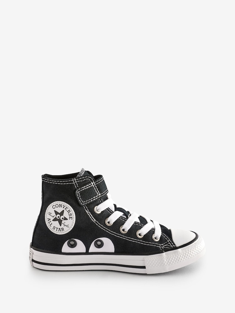 Converse Black Junior Chuck Taylor Sketch Graphic 1V Trainers - Image 1 of 9