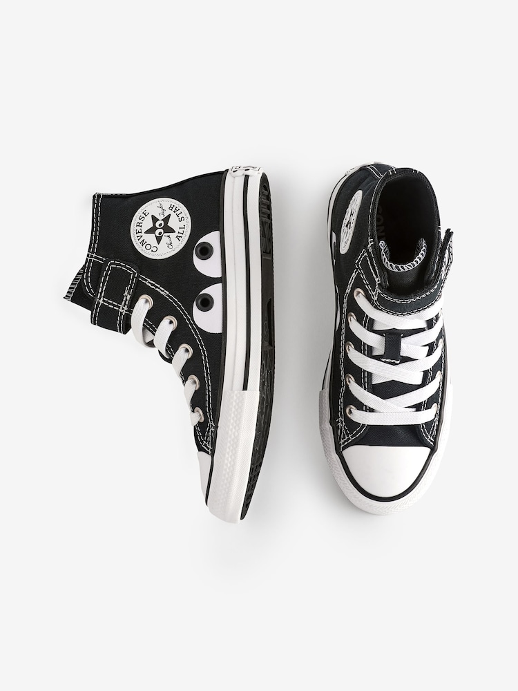 Converse Black Junior Chuck Taylor Sketch Graphic 1V Trainers - Image 9 of 9