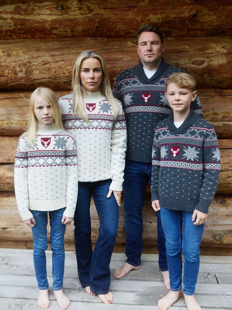 The Little Tailor Cream Wool Blend Reindeer Motif Turtle Neck Christmas Jumper - Image 5 of 5 The Little Tailor Cream Wool Blend Reindeer Motif Turtle Neck Christmas Jumper - Image 5 of 5