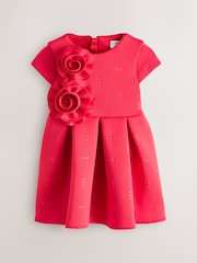 Baker by Ted Baker Red 3D Corsage Embossed Scuba Dress - Image 5 of 9