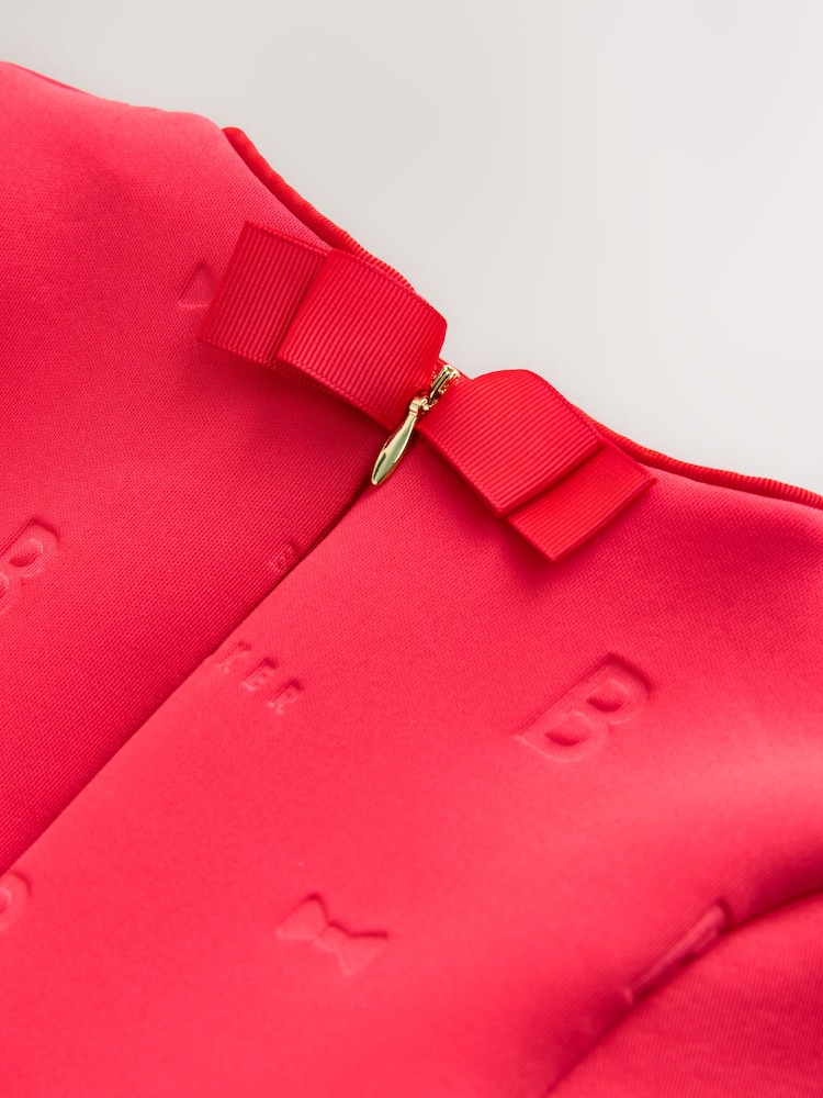Baker by Ted Baker Red 3D Corsage Embossed Scuba Dress - Image 9 of 9