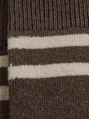 Reiss Brown Melange Alcott Wool Blend Striped Crew Socks - Image 3 of 3