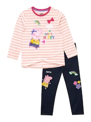 Character Black Peppa Pig Long Sleeve Top and Leggings - Image 1 of 5