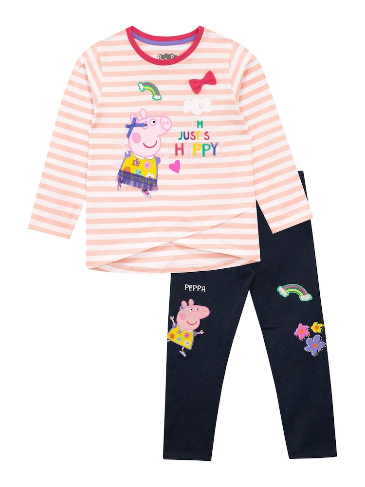 Character Black Peppa Pig Long Sleeve Top and Leggings - Image 1 of 5