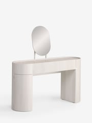 White Nomad Curve 1 Drawer 2 Doors Console Dressing Table with Mirror - Image 12 of 13