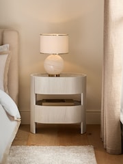 White Nomad Curve 2 Drawer with Shelf Bedside Table - Image 1 of 12