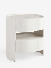 White Nomad Curve 2 Drawer with Shelf Bedside Table - Image 10 of 12