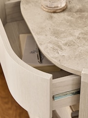 White Nomad Curve 2 Drawer with Shelf Bedside Table - Image 7 of 12