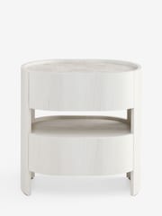White Nomad Curve 2 Drawer with Shelf Bedside Table - Image 8 of 12