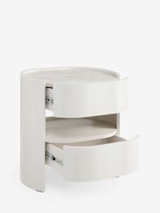 White Nomad Curve 2 Drawer with Shelf Bedside Table - Image 9 of 12