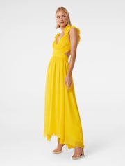 Forever New Yellow Selena Ruffle Shoulder Maxi Dress - Image 3 of 4