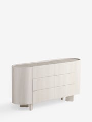 White Nomad Curve 6 Drawer Wide Chest - Image 10 of 12