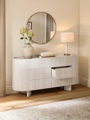 White Nomad Curve 6 Drawer Wide Chest - Image 4 of 12