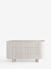 White Nomad Curve 6 Drawer Wide Chest - Image 8 of 12
