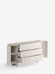 White Nomad Curve 6 Drawer Wide Chest - Image 9 of 12
