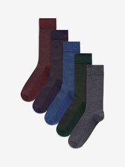Dark Pindot Pattern Smart Socks 5 Pack - Image 1 of 6