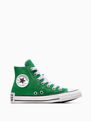 Converse Green Chuck Taylor Sketch Graphic Youth Trainers - Image 1 of 10