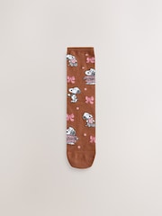Rust Brown/Green/Pink Snoopy Licensed Ankle Socks 4 Pack - Image 4 of 7