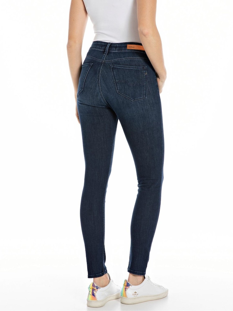 Replay Denim Dark Blue Skinny Fit Luzien Jeans - Image 2 of 3 Replay Denim Dark Blue Skinny Fit Luzien Jeans - Image 2 of 3
