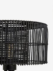 Black Kai Rattan Tripod Floor Lamp - Image 4 of 6