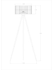 Black Kai Rattan Tripod Floor Lamp - Image 6 of 6