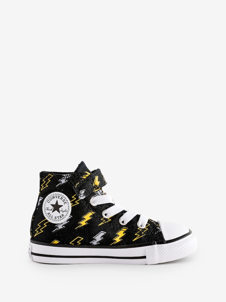 Converse Black Chuck Taylor Lightening Print 1V Infant Trainers - Image 1 of 9