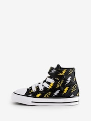 Converse Black Chuck Taylor Lightening Print 1V Infant Trainers - Image 2 of 9