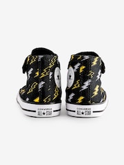 Converse Black Chuck Taylor Lightening Print 1V Infant Trainers - Image 4 of 9