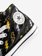 Converse Black Chuck Taylor Lightening Print 1V Infant Trainers - Image 8 of 9