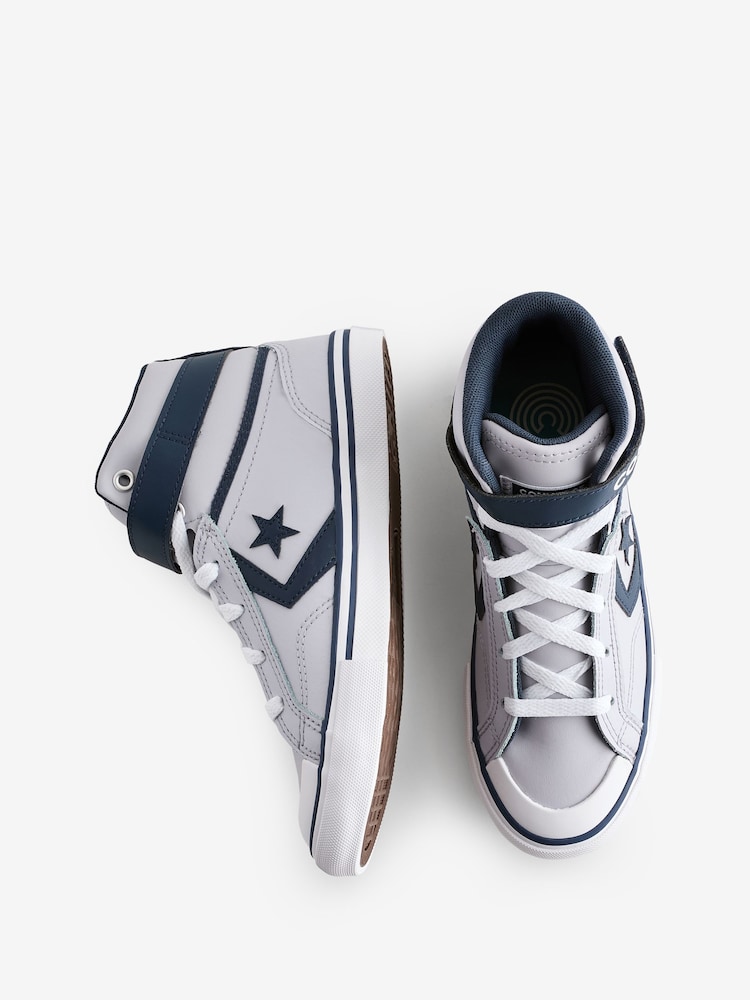 Converse Grey Youth Pro Blaze Strap Trainers - Image 17 of 17
